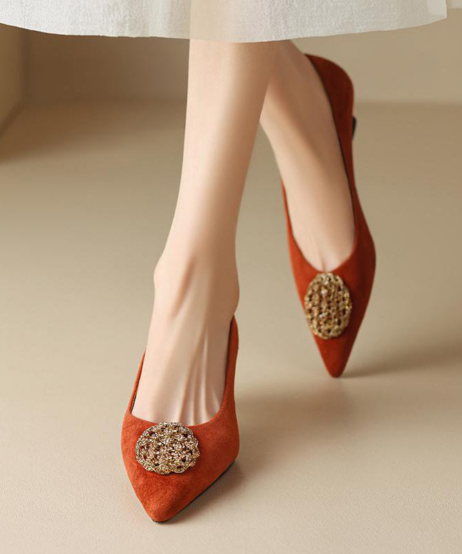 Wren | Women's Suede Pointed Toe Embellished Heels