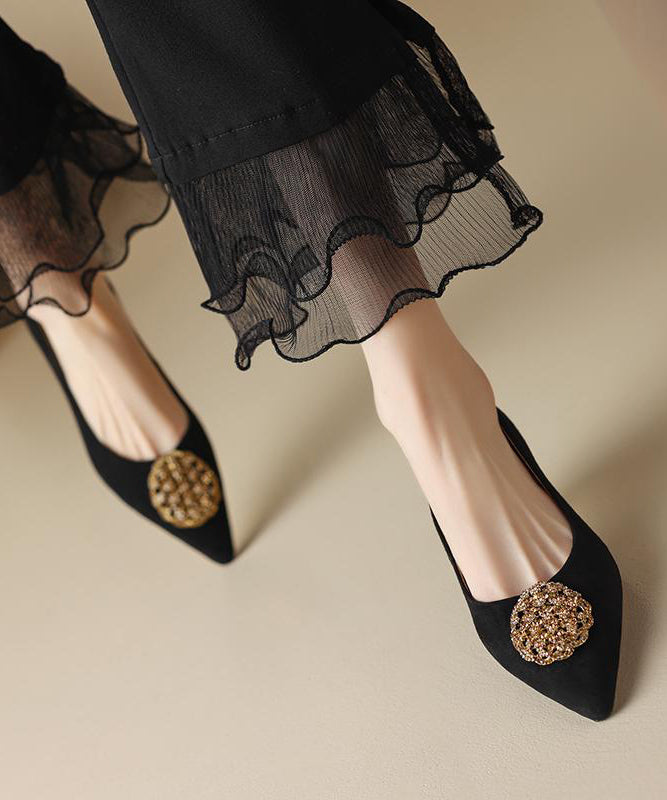 Wren | Women's Suede Pointed Toe Embellished Heels