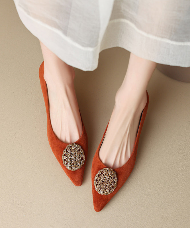 Wren | Women's Suede Pointed Toe Embellished Heels