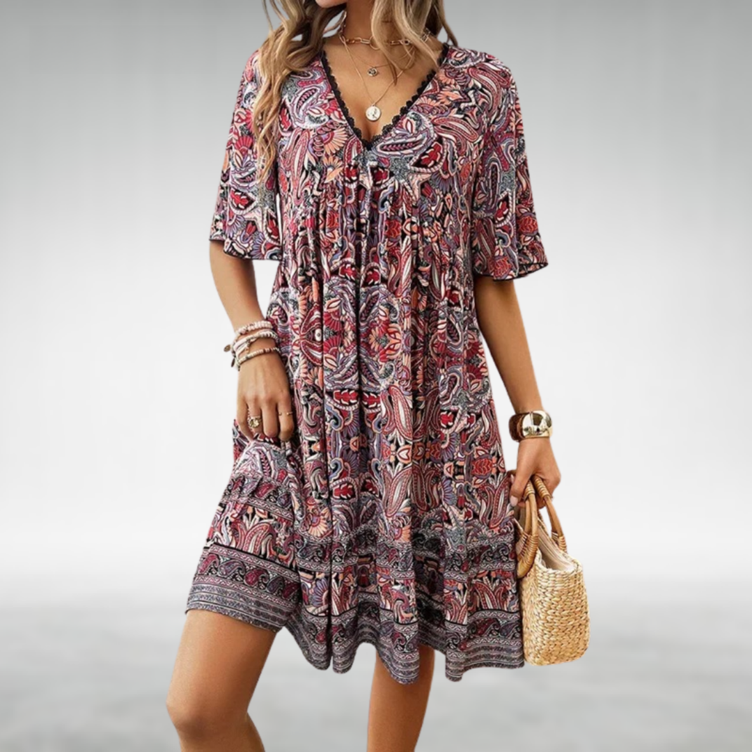 Zahara | Women's V-Neck Swing Summer Dress