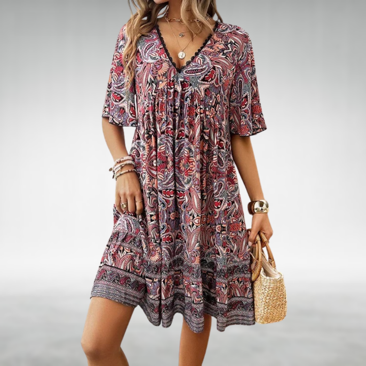 Zahara | Women's V-Neck Swing Summer Dress