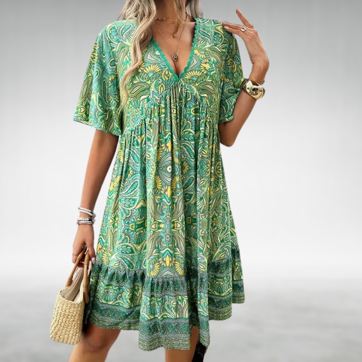Zahara | Women's V-Neck Swing Summer Dress