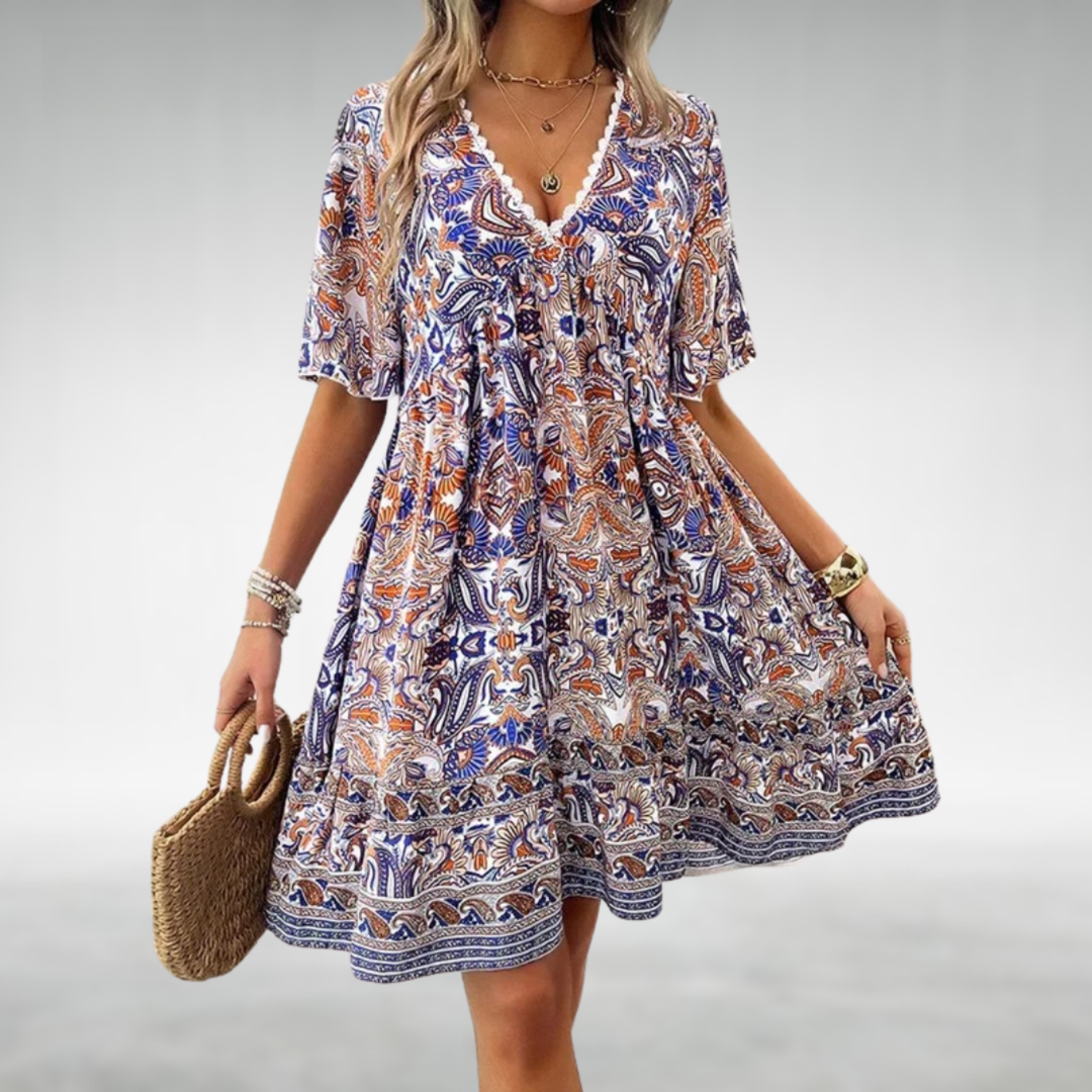 Zahara | Women's V-Neck Swing Summer Dress