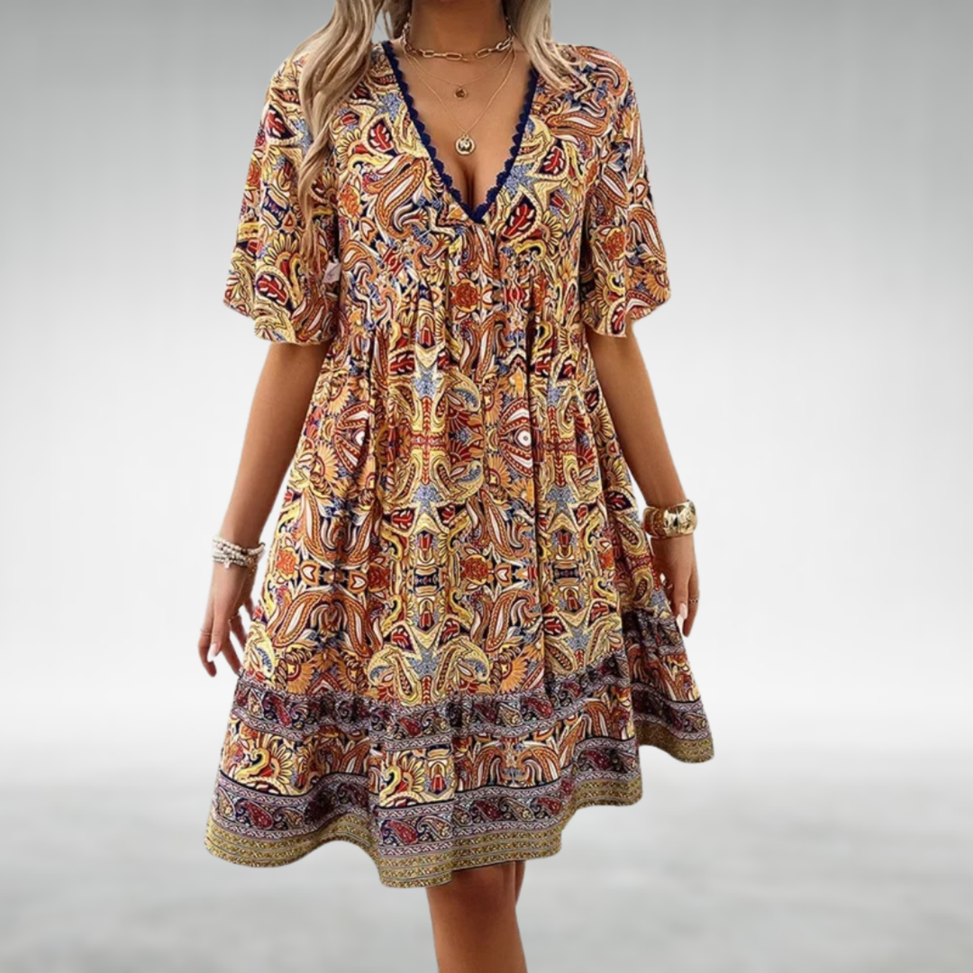 Zahara | Women's V-Neck Swing Summer Dress