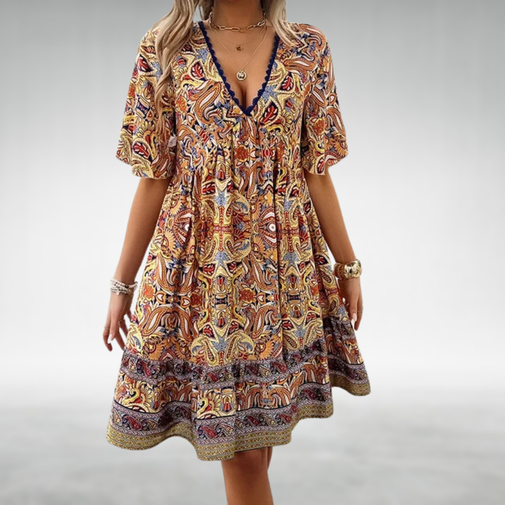 Zahara | Women's V-Neck Swing Summer Dress