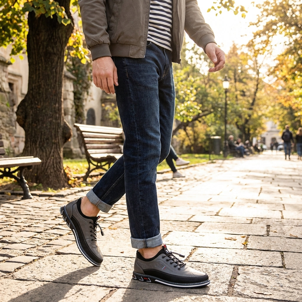 Zane | Men's Leather Casual Low-Top Trainers