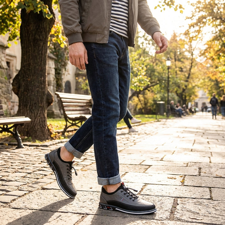 Zane | Men's Leather Casual Low-Top Trainers